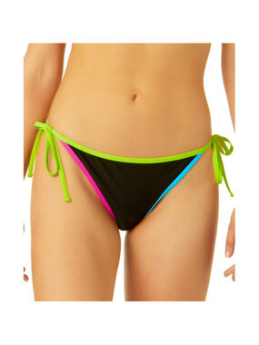 Salt + Cove Size Small Black w/ Neon Side-Tie Hipster Bikini Bottoms NWT
